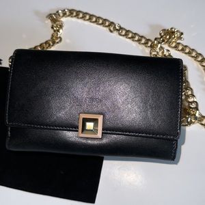 Fendi black wallet and unbranded chain